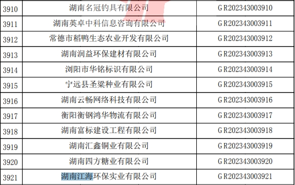 2023年湖南江海，“高新技術(shù)企業(yè)”復(fù)審順利通過(guò)！